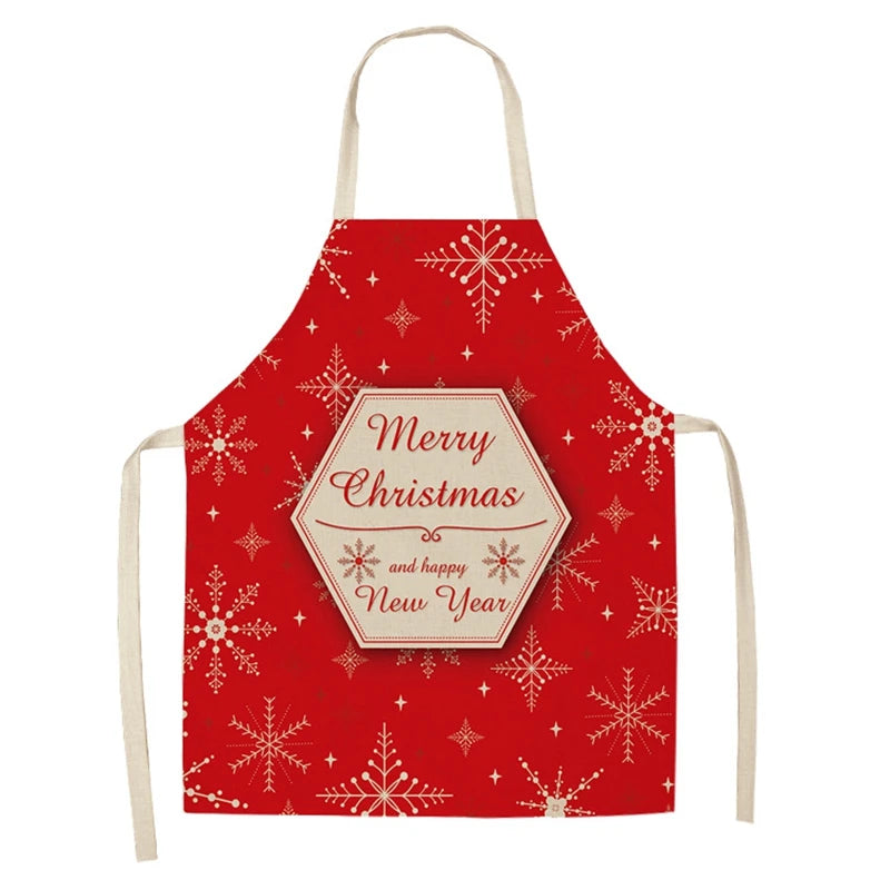 Linen Merry Christmas Apron  Kitchen Accessories