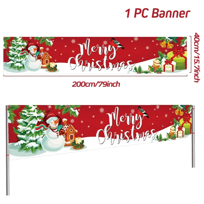 Christmas Outdoor Banner Flag Merry Christmas Decoration for Home