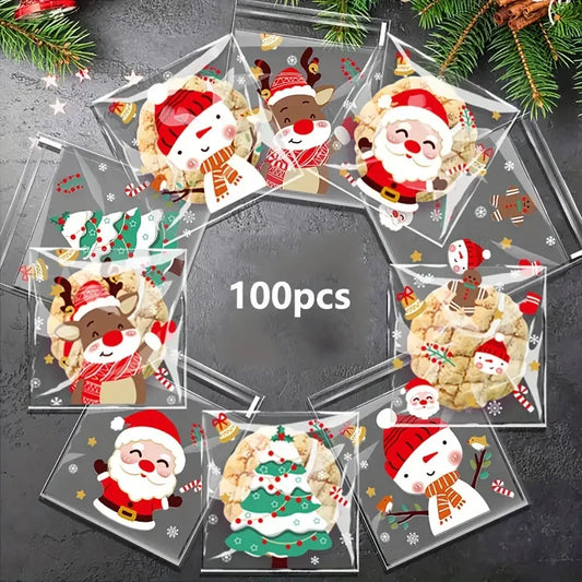 100pcs Christmas Treat Bags