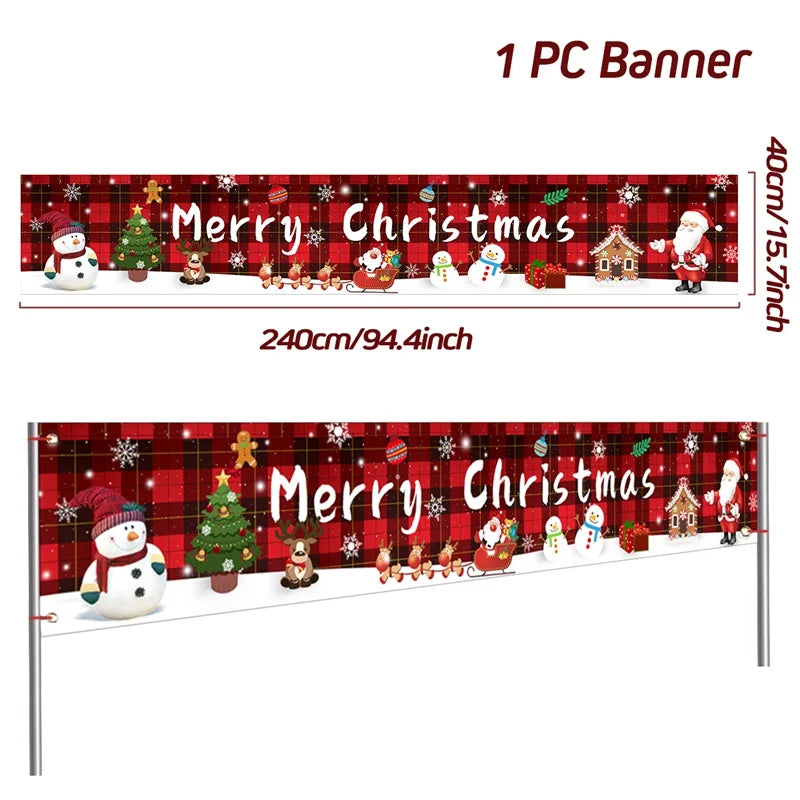 Christmas Outdoor Banner Flag Merry Christmas Decoration for Home