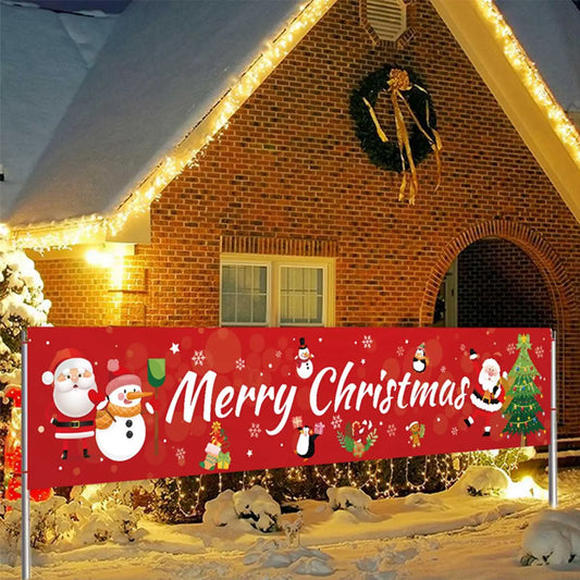 Christmas Outdoor Banner Flag Merry Christmas Decoration for Home