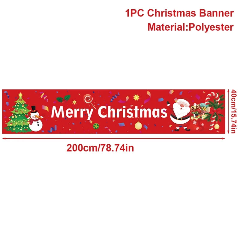 Christmas Outdoor Banner Flag Merry Christmas Decoration for Home