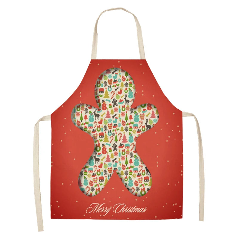 Linen Merry Christmas Apron  Kitchen Accessories