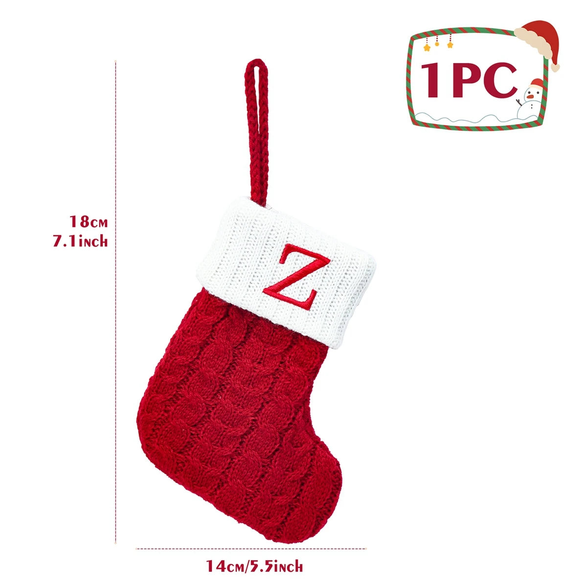 Christmas Socks Knitting Snowflake Letter Stocking