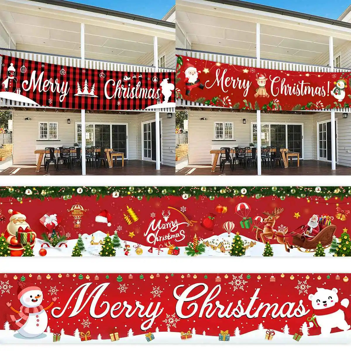 Christmas Outdoor Banner Flag Merry Christmas Decoration for Home