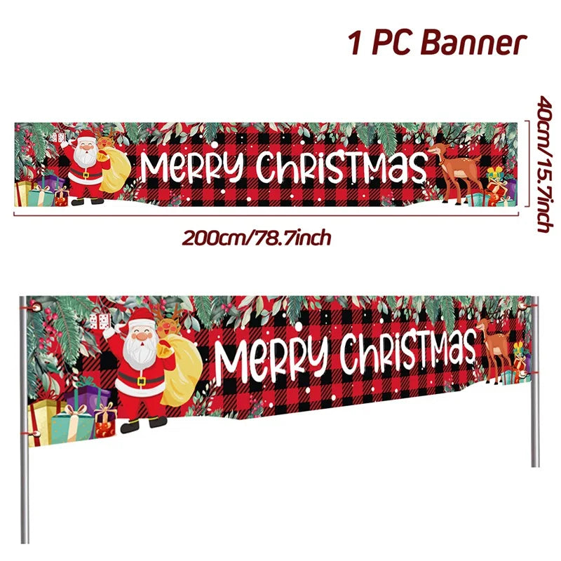 Christmas Outdoor Banner Flag Merry Christmas Decoration for Home