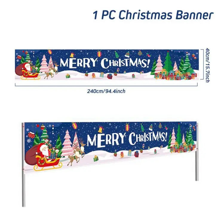 Christmas Outdoor Banner Flag Merry Christmas Decoration for Home