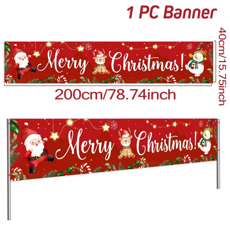 Christmas Outdoor Banner Flag Merry Christmas Decoration for Home