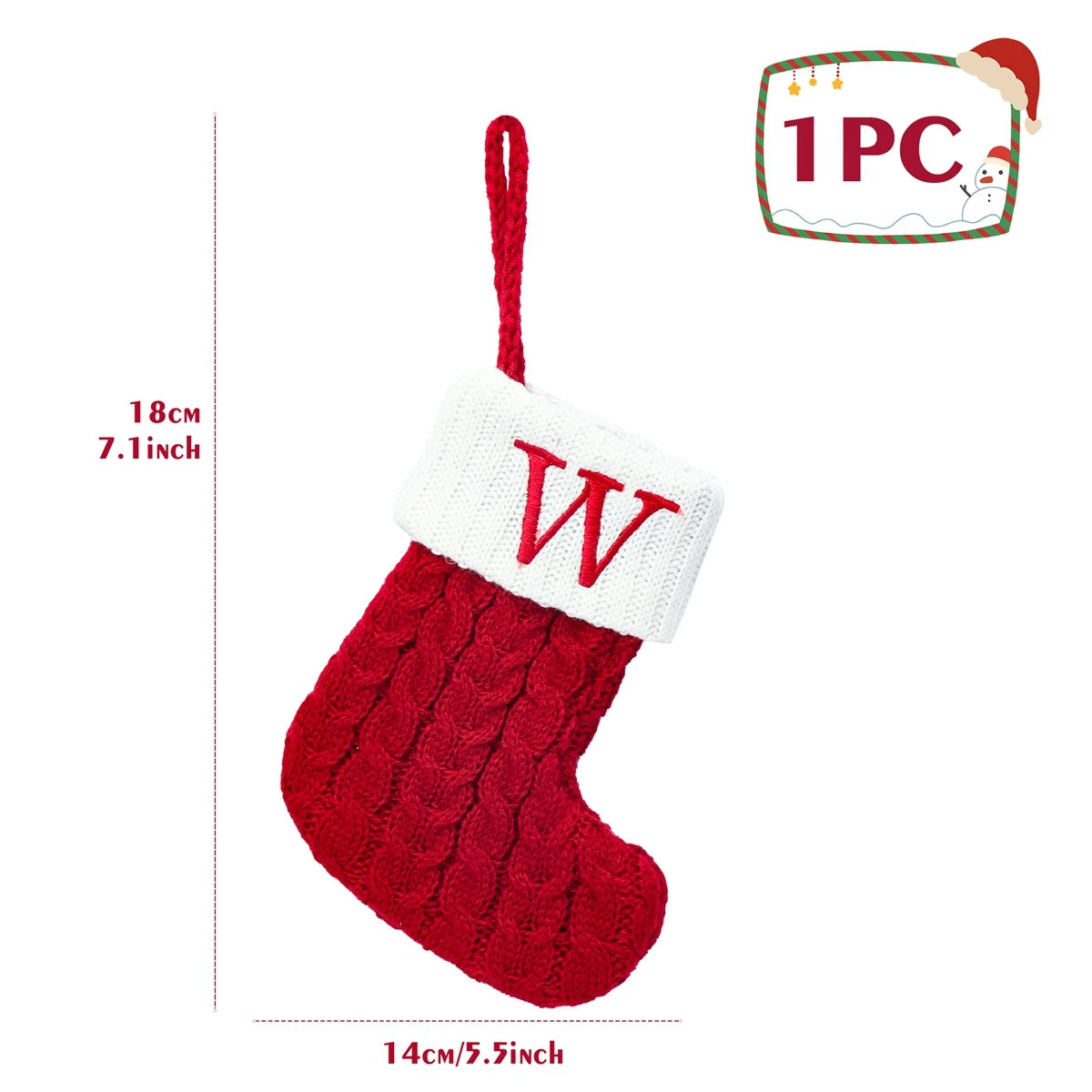 Christmas Socks Knitting Snowflake Letter Stocking