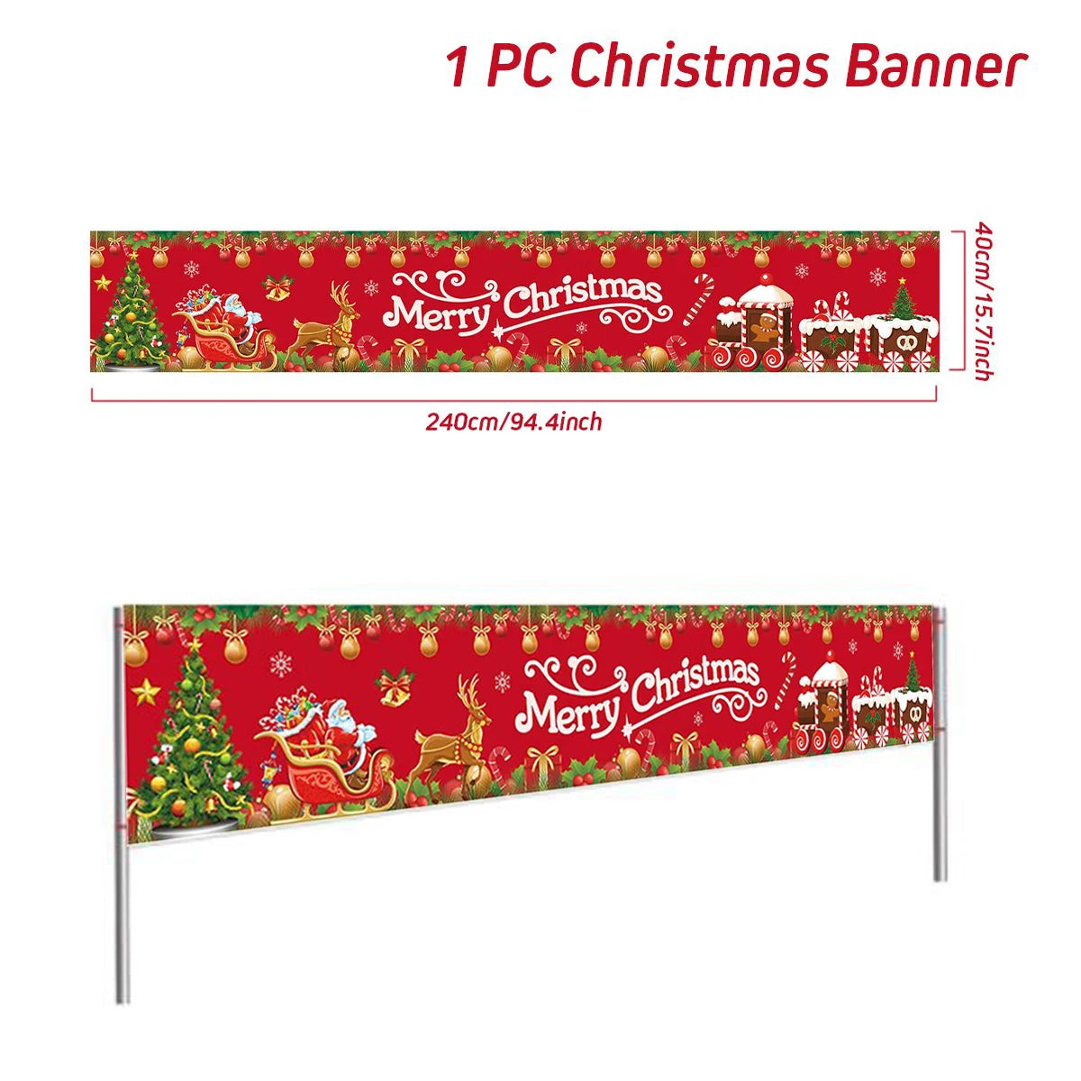 Christmas Outdoor Banner Flag Merry Christmas Decoration for Home