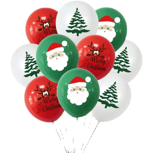 Christmas Balloons Christmas Print Latex Balloon Santa Claus Elk Xmas Christmas Tree Decorative For Home Globos