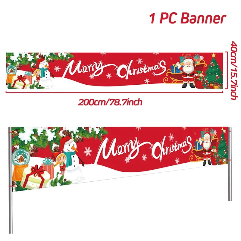 Christmas Outdoor Banner Flag Merry Christmas Decoration for Home