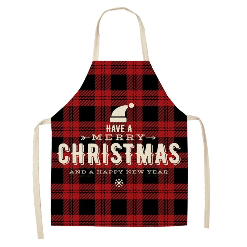 Linen Merry Christmas Apron  Kitchen Accessories