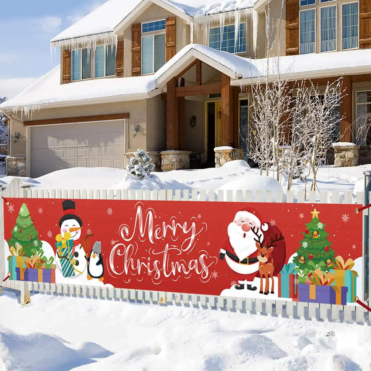 Christmas Outdoor Banner Flag Merry Christmas Decoration for Home