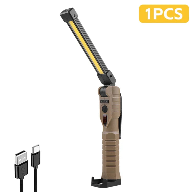 Multi Function COB LED Work Light USB Rechargeable Torch Foldable LED Flashlight.