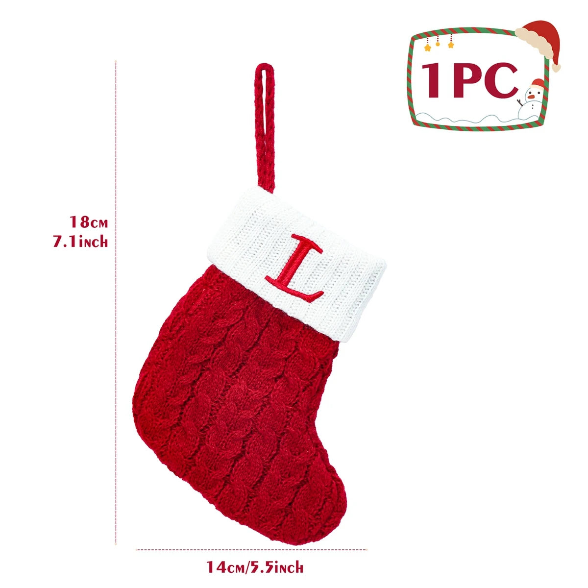 Christmas Socks Knitting Snowflake Letter Stocking