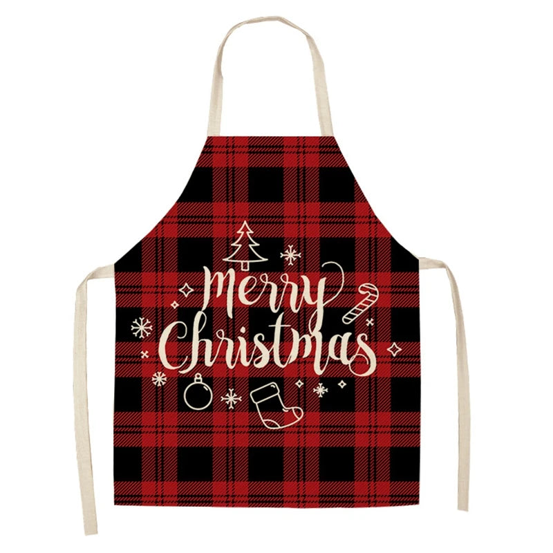 Linen Merry Christmas Apron  Kitchen Accessories