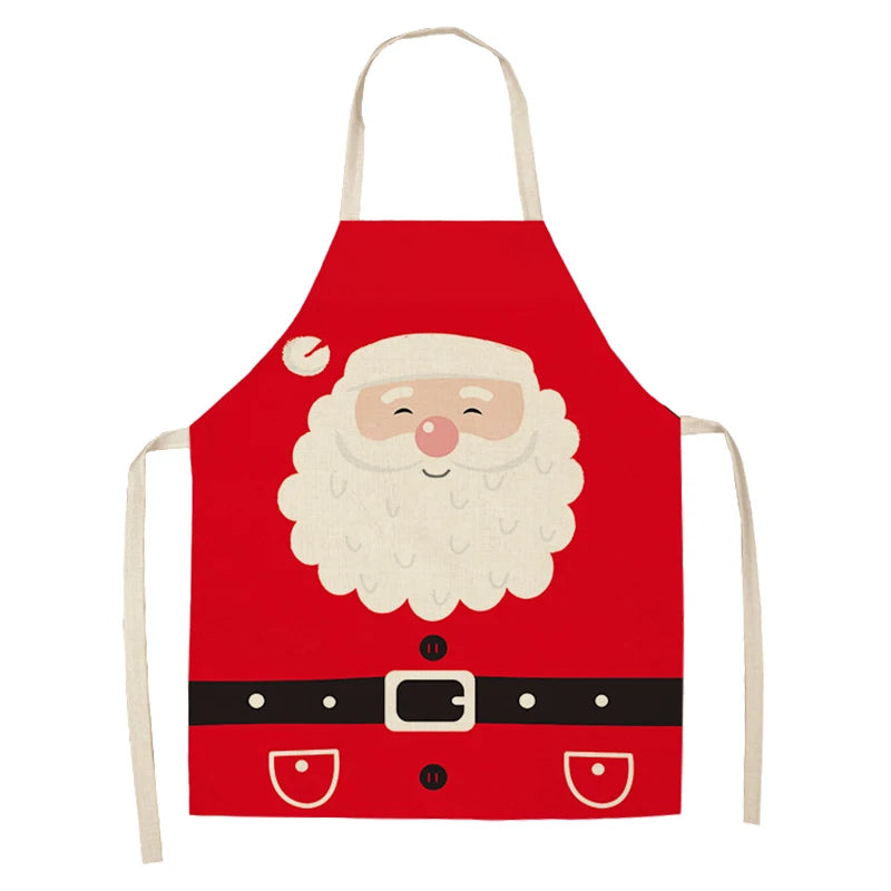 Linen Merry Christmas Apron  Kitchen Accessories