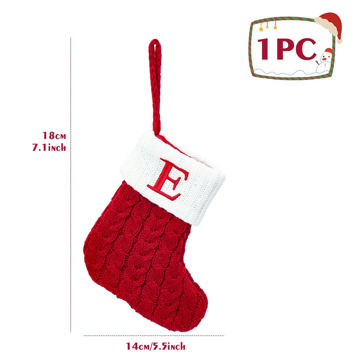 Christmas Socks Knitting Snowflake Letter Stocking