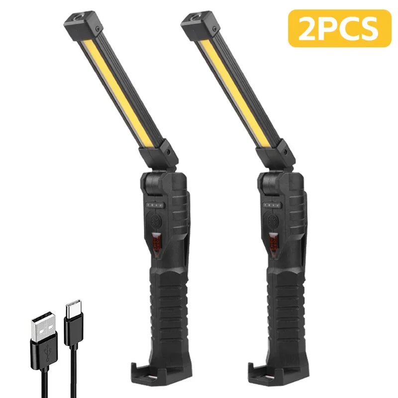 Multi Function COB LED Work Light USB Rechargeable Torch Foldable LED Flashlight.