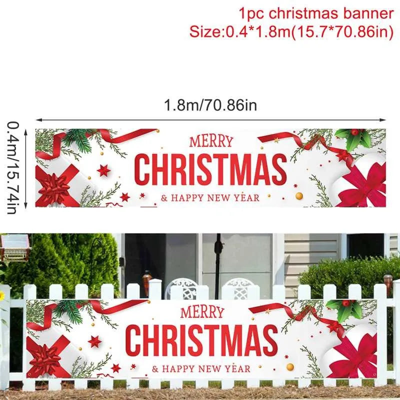 Christmas Outdoor Banner Flag Merry Christmas Decoration for Home