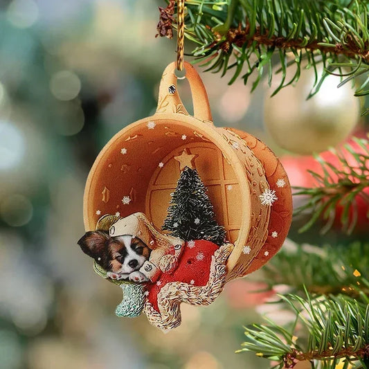 Christmas Tree Ornaments Cute Puppy Acrylic Pendant Christmas