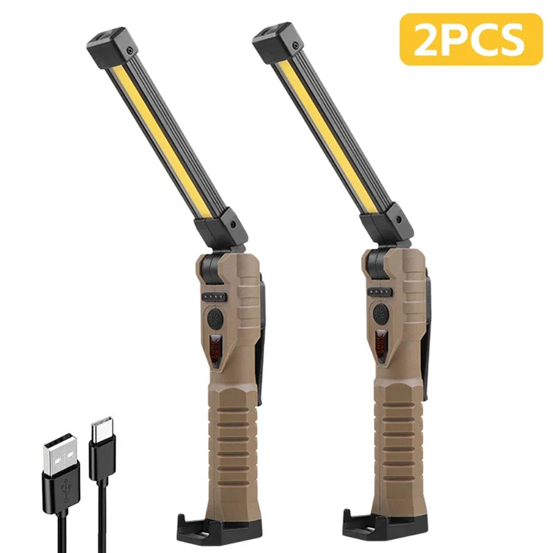 Multi Function COB LED Work Light USB Rechargeable Torch Foldable LED Flashlight.