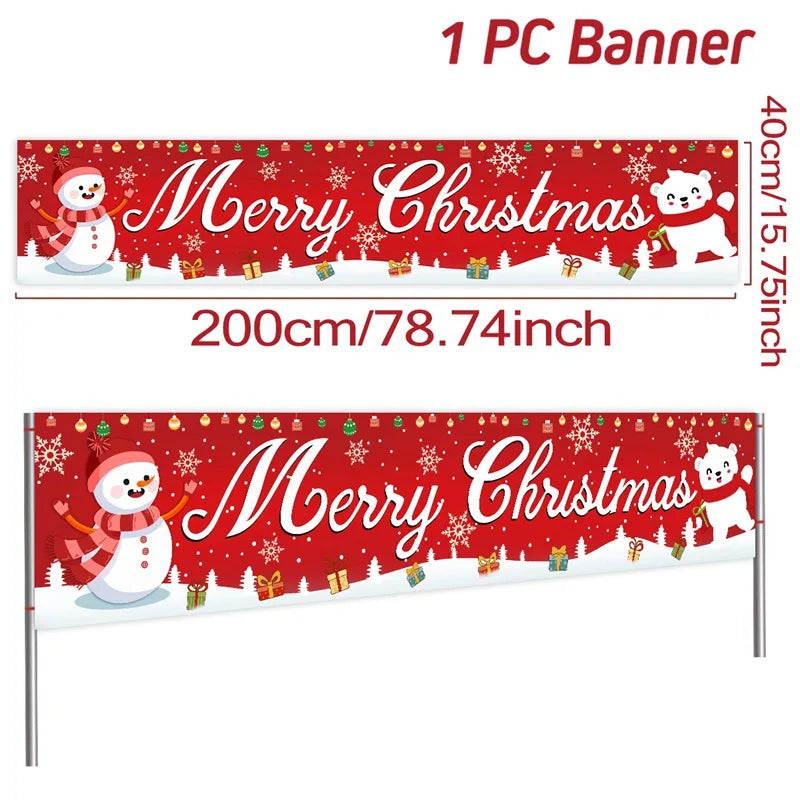 Christmas Outdoor Banner Flag Merry Christmas Decoration for Home