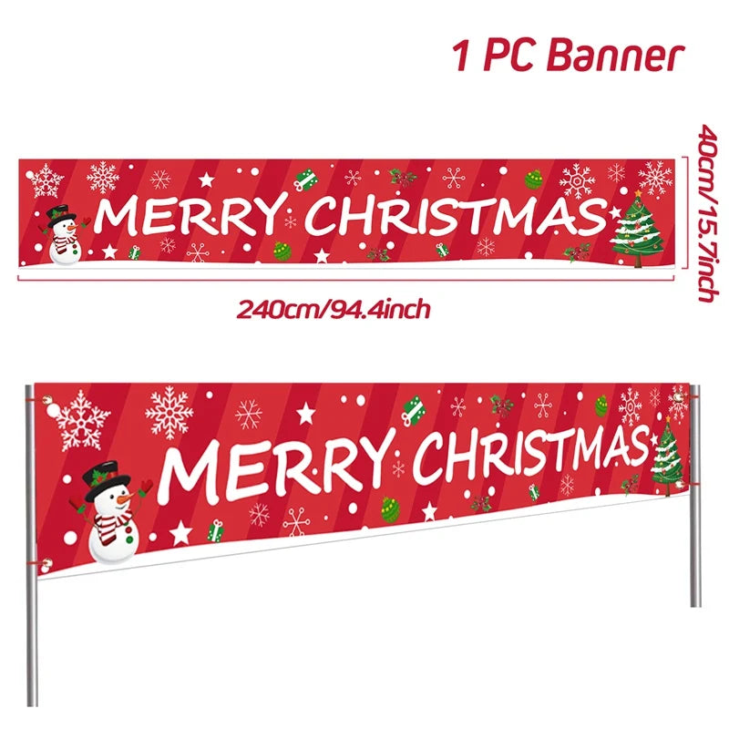 Christmas Outdoor Banner Flag Merry Christmas Decoration for Home