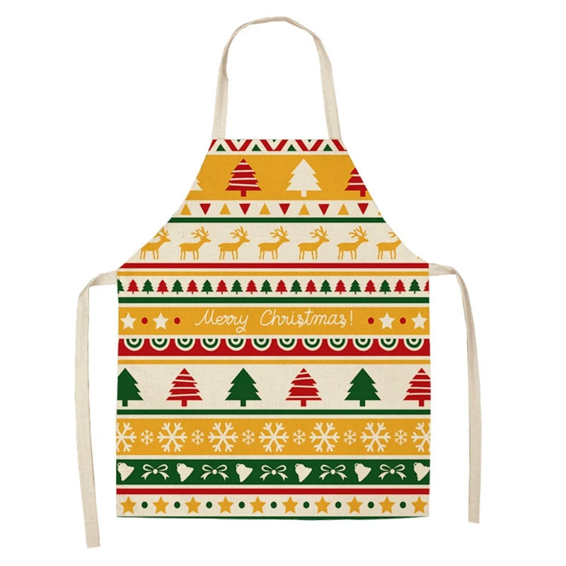 Linen Merry Christmas Apron  Kitchen Accessories