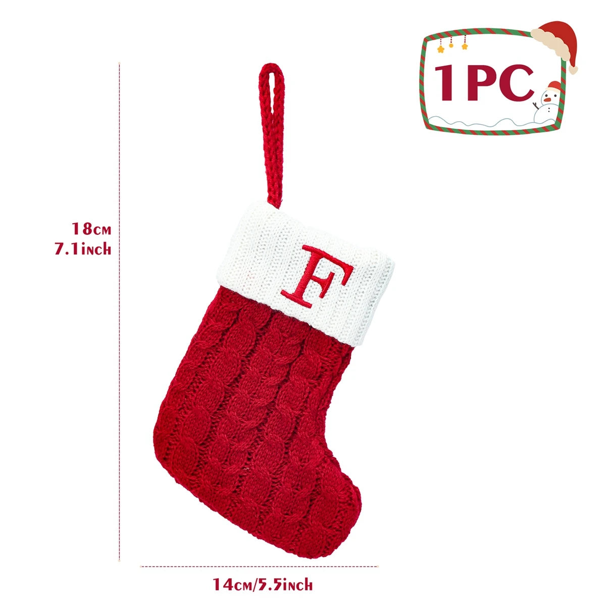 Christmas Socks Knitting Snowflake Letter Stocking